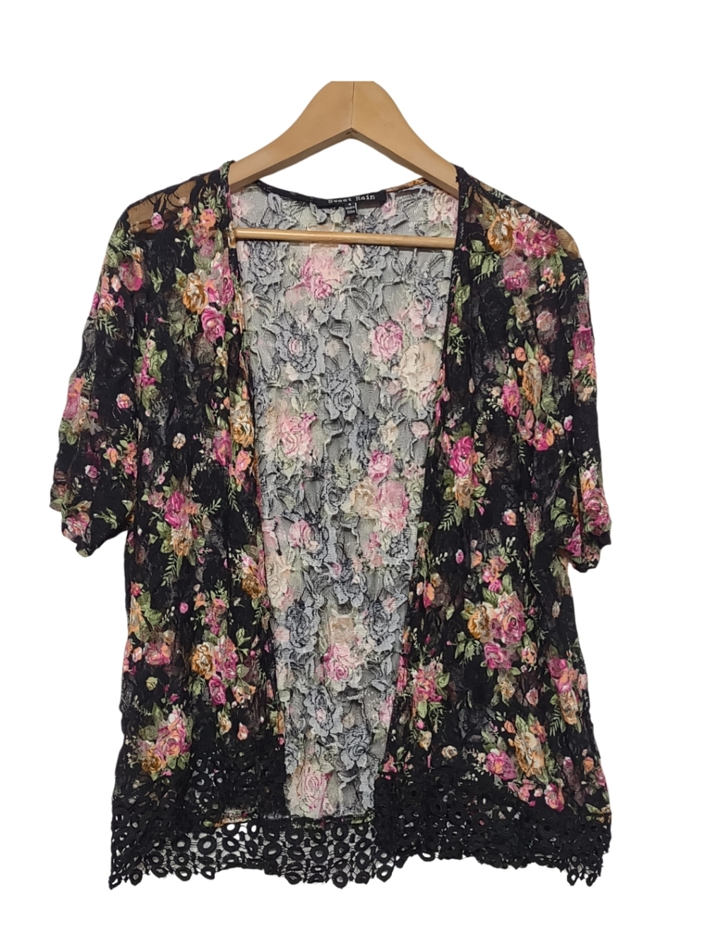 Sweet Rain Lace Cardigan Cover Up Size Small
